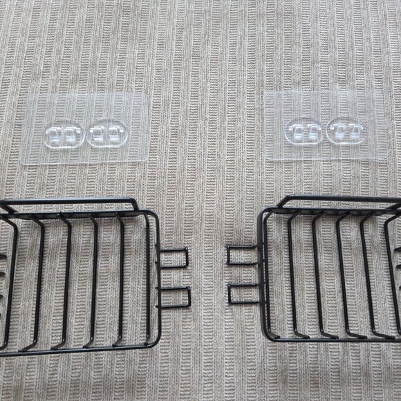 Set of 2 Black Metal Shower Caddies with Hooks - Picture 3 of 7